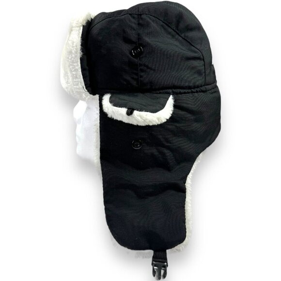 Kick 10 Chicago Bulls Trapper Hat Black Sherpa Lined Furry Ear Flap Winter Cap - Picture 5 of 7